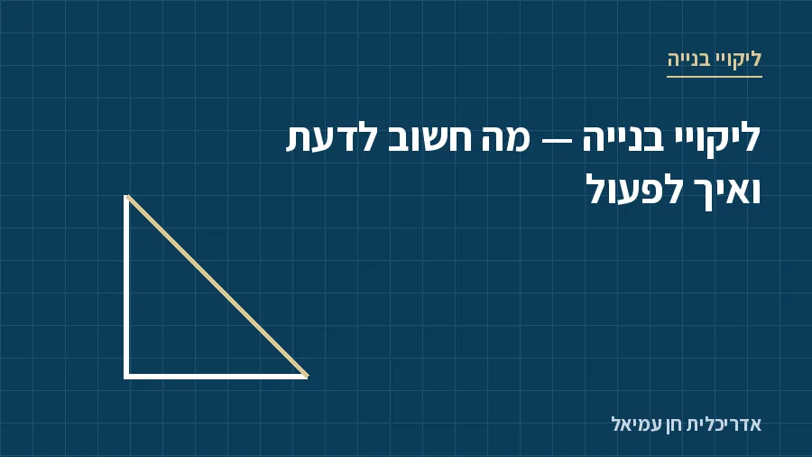 ליקויי בנייה - מה חשוב לדעת ואיך לפעול - ליקויי בנייה, אדריכלית חן עמיאל